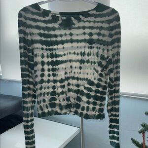 PINK Victoria's Secret Green Tie-Dye Long Sleeve Top